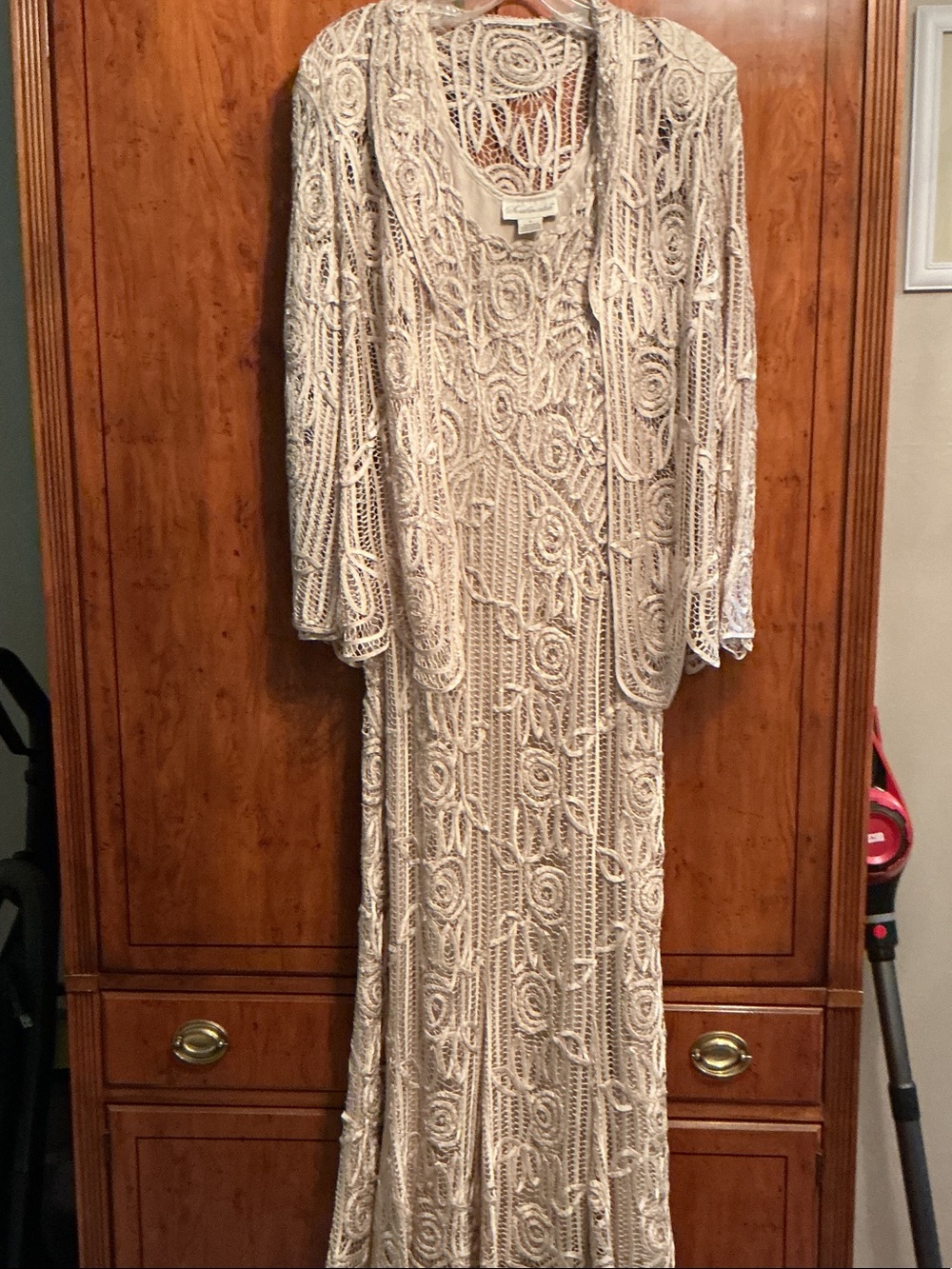 Soulmates Ivory Crochet Long Sleeve Maxi Dress with Jacket